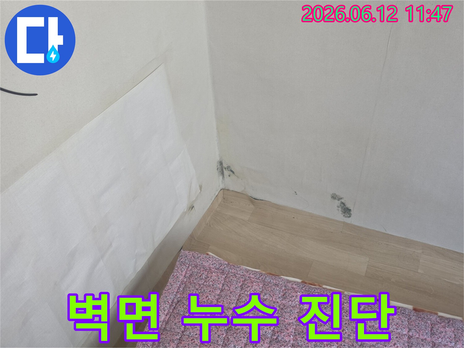 벽면 모서리에-짙게-피어난-곰팡이와-젖은-벽지-상태가-누수-문제의-심각성을-드러냅니다-신속한-진단이-요구됩니다.