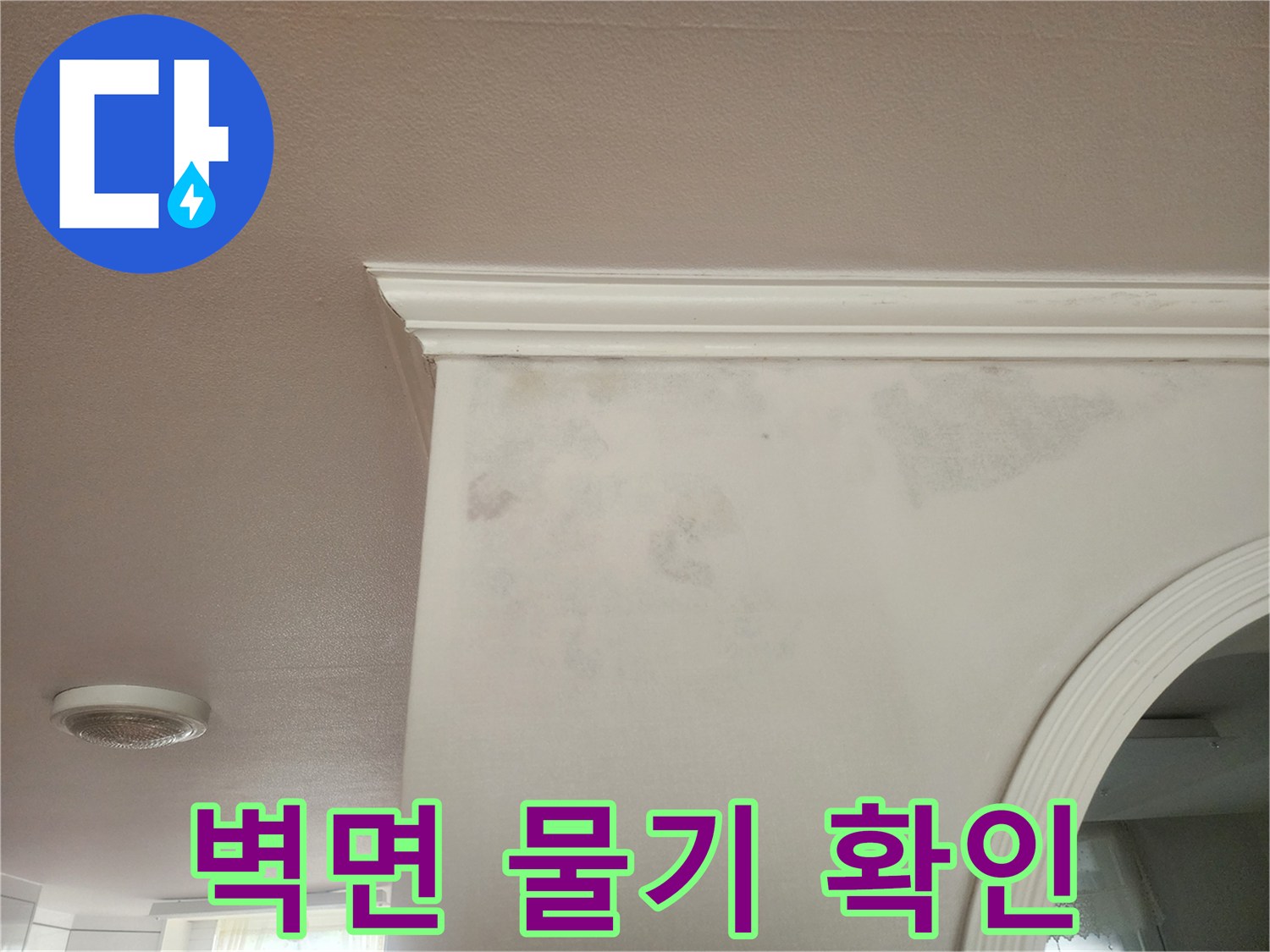 벽면에 나타난 물얼룩은-누수 문제를 해결하기 위한 첫 단계입니다.