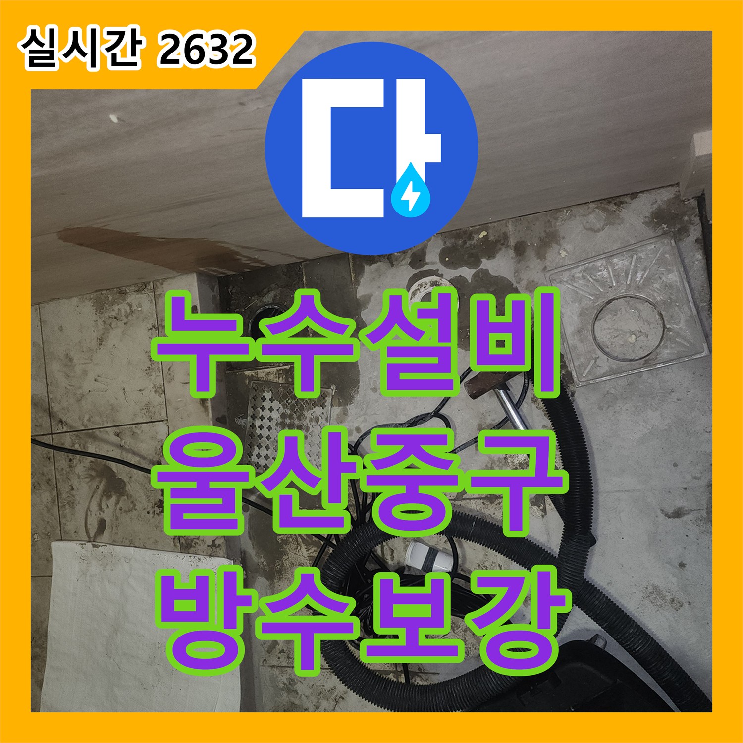 누수설비 욕실 배수구 유가 주변 방수층 파손 해결 과정 울산광역시 중구 병영2동