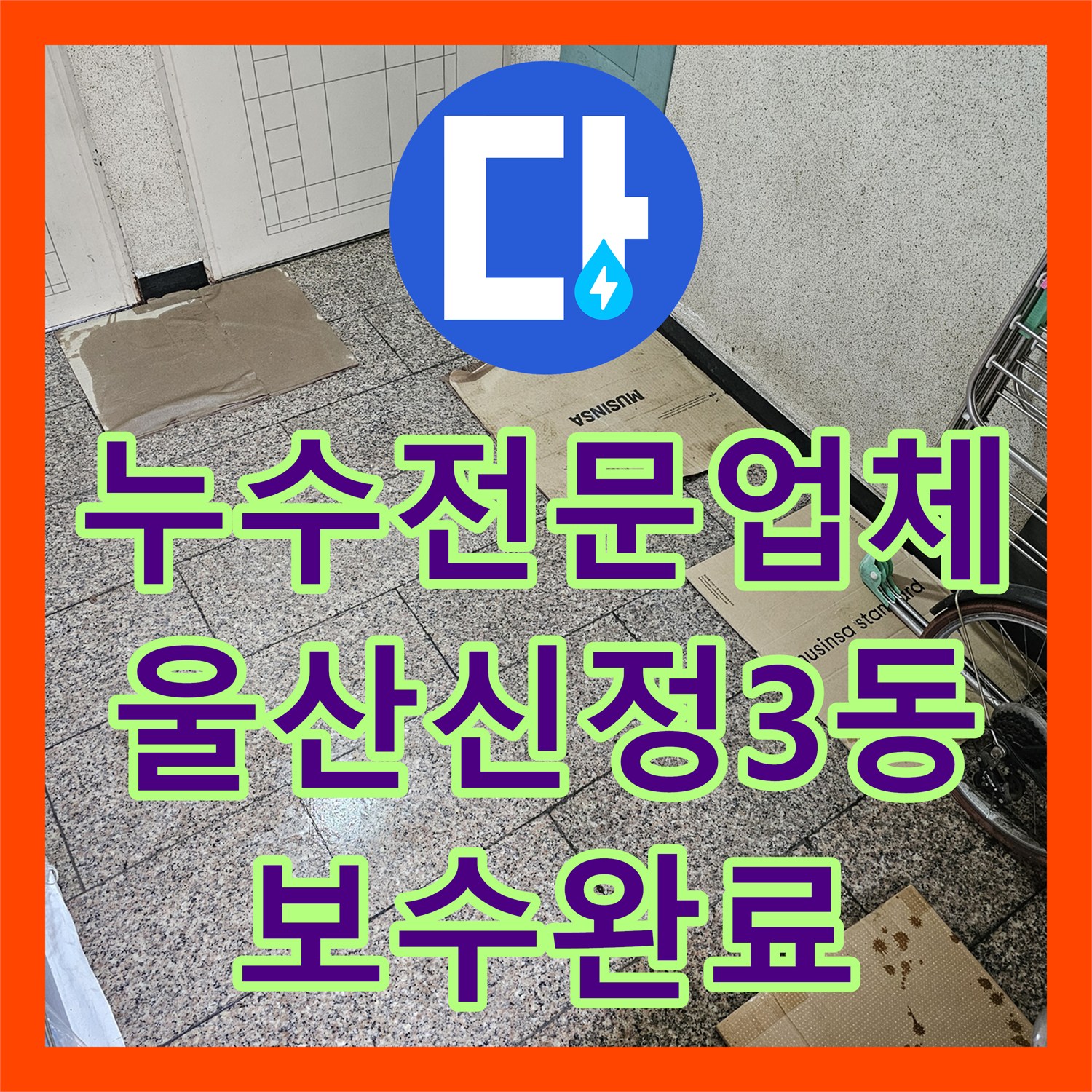 누수전문업체 타 업체가 실패한 지층 현관 바닥 물올라옴 정밀 진단한 울산광역시 남구 신정3동
