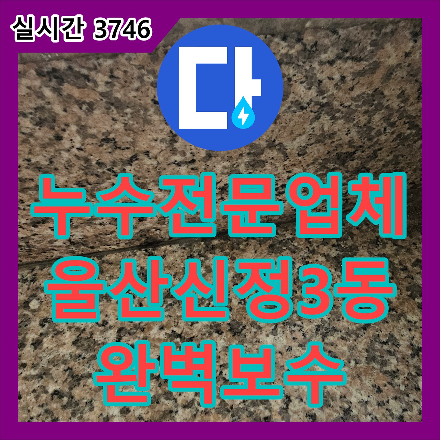 누수전문업체 타 업체가 찾지 못한 지층 현관 누수를 정밀하게 추적하여 보수한 울산광역시 남구 신정3동