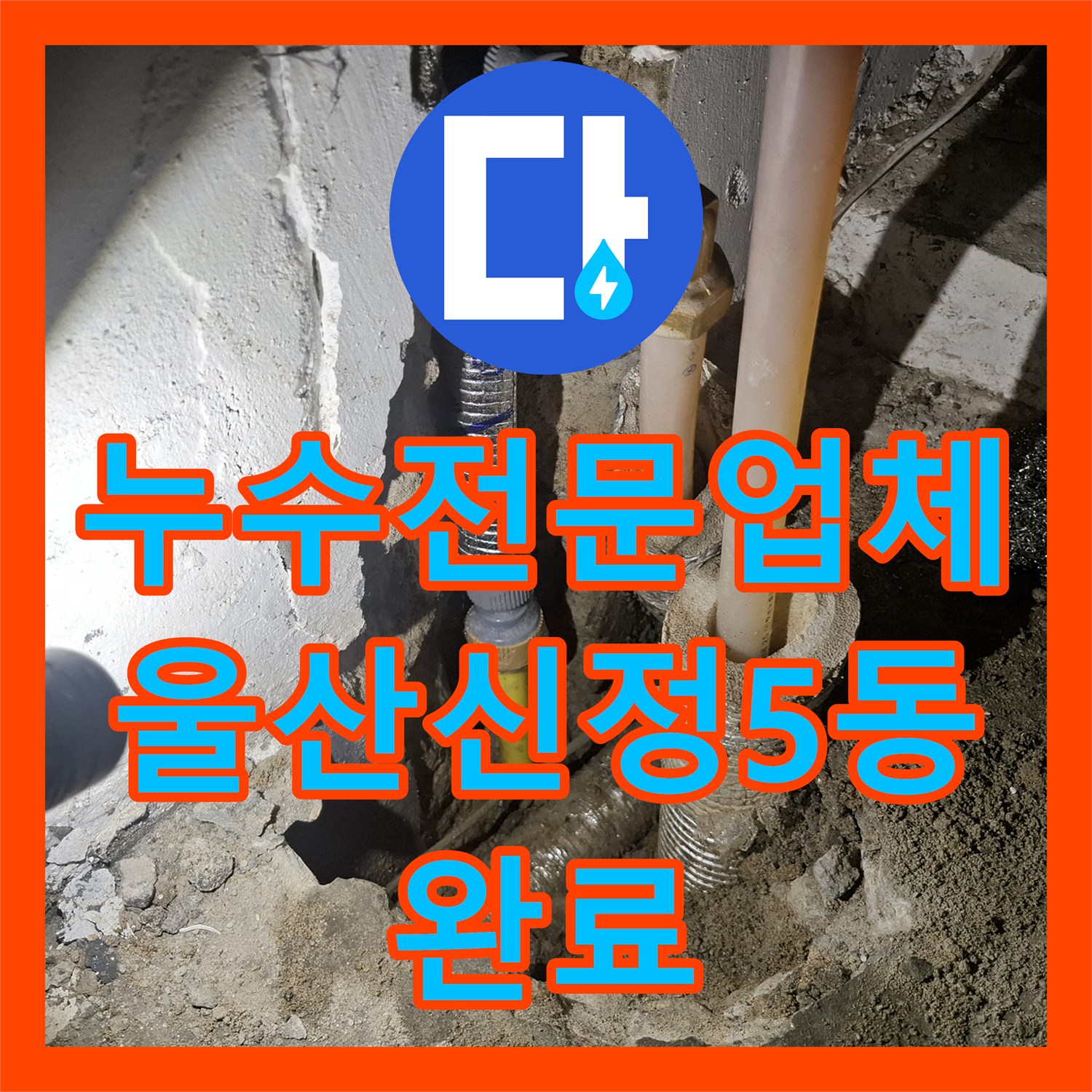 누수전문업체 정밀 진단으로 찾아낸 매립 배관의 미세한 균열 수리 울산광역시 남구 신정5동