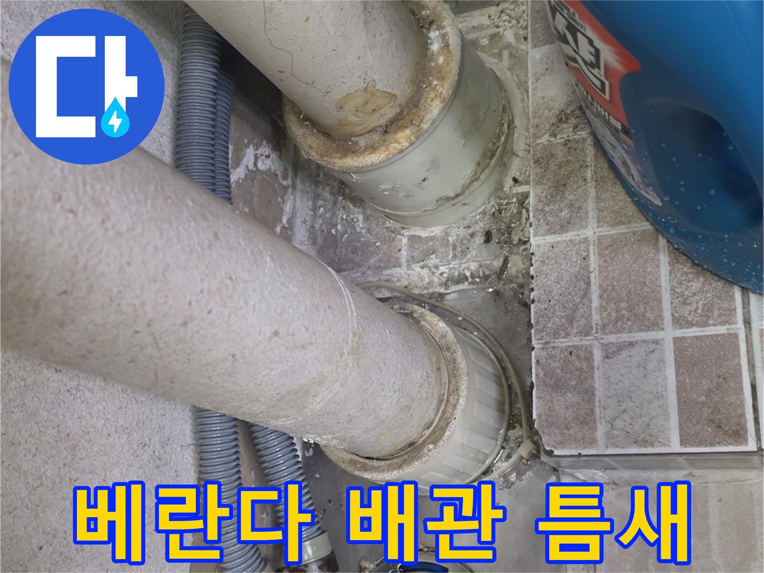 세탁실-배수구-주변-배관-틈새-상태