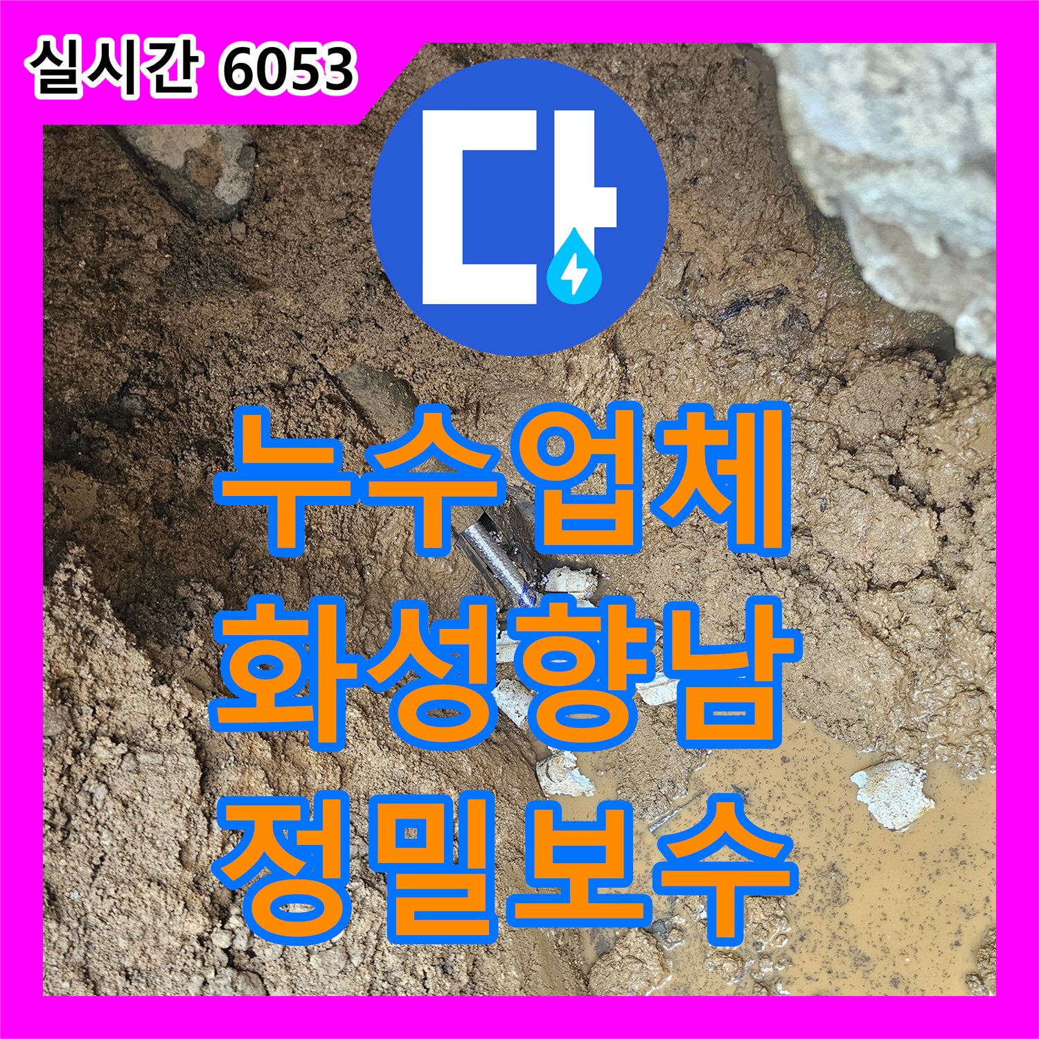 누수업체 단독주택 계량기 앞 배관 누수 지점을 찾아 정밀하게 보수한 경기 화성시 향남읍 현장