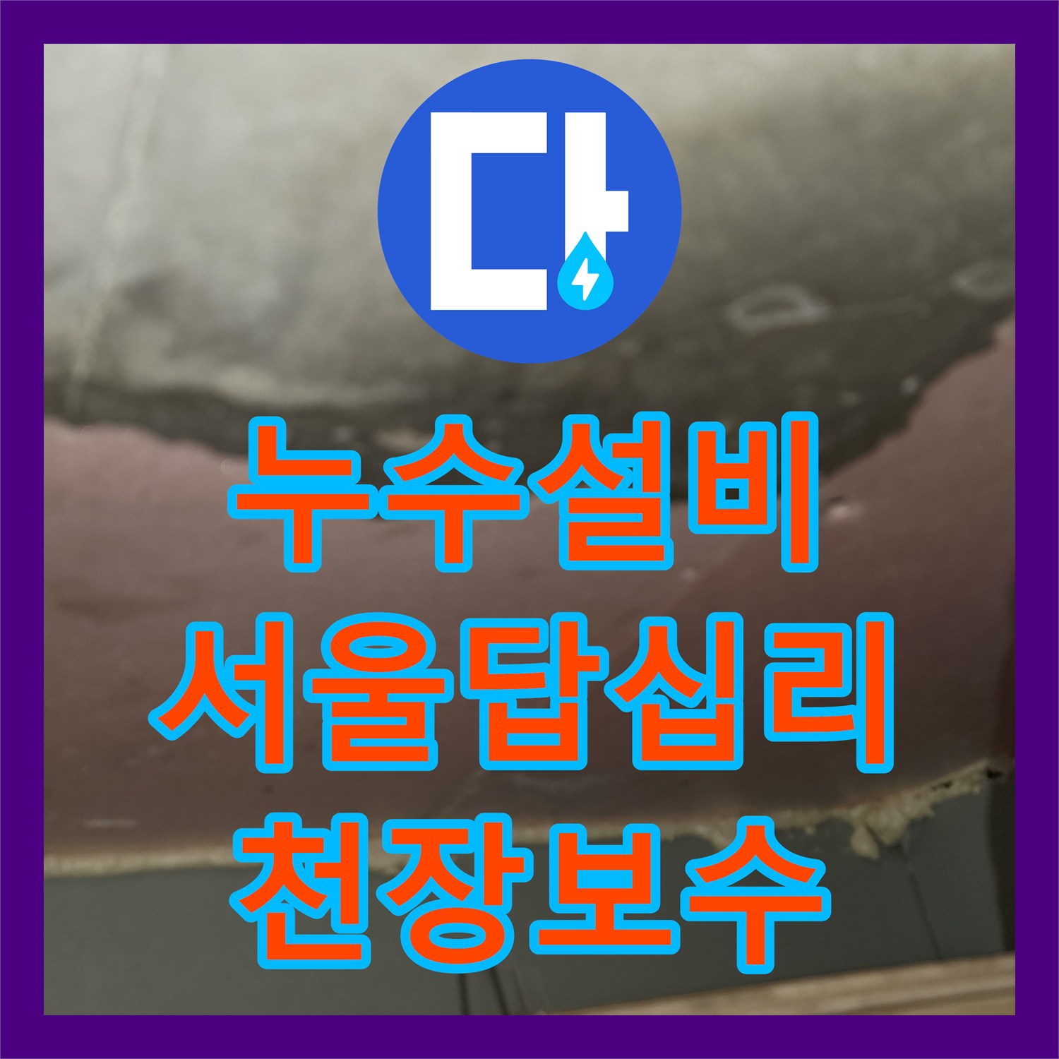 누수설비 작은방 천장에 번지는 물샘 현상 정밀 진단 및 보수 서울 동대문구 답십리동