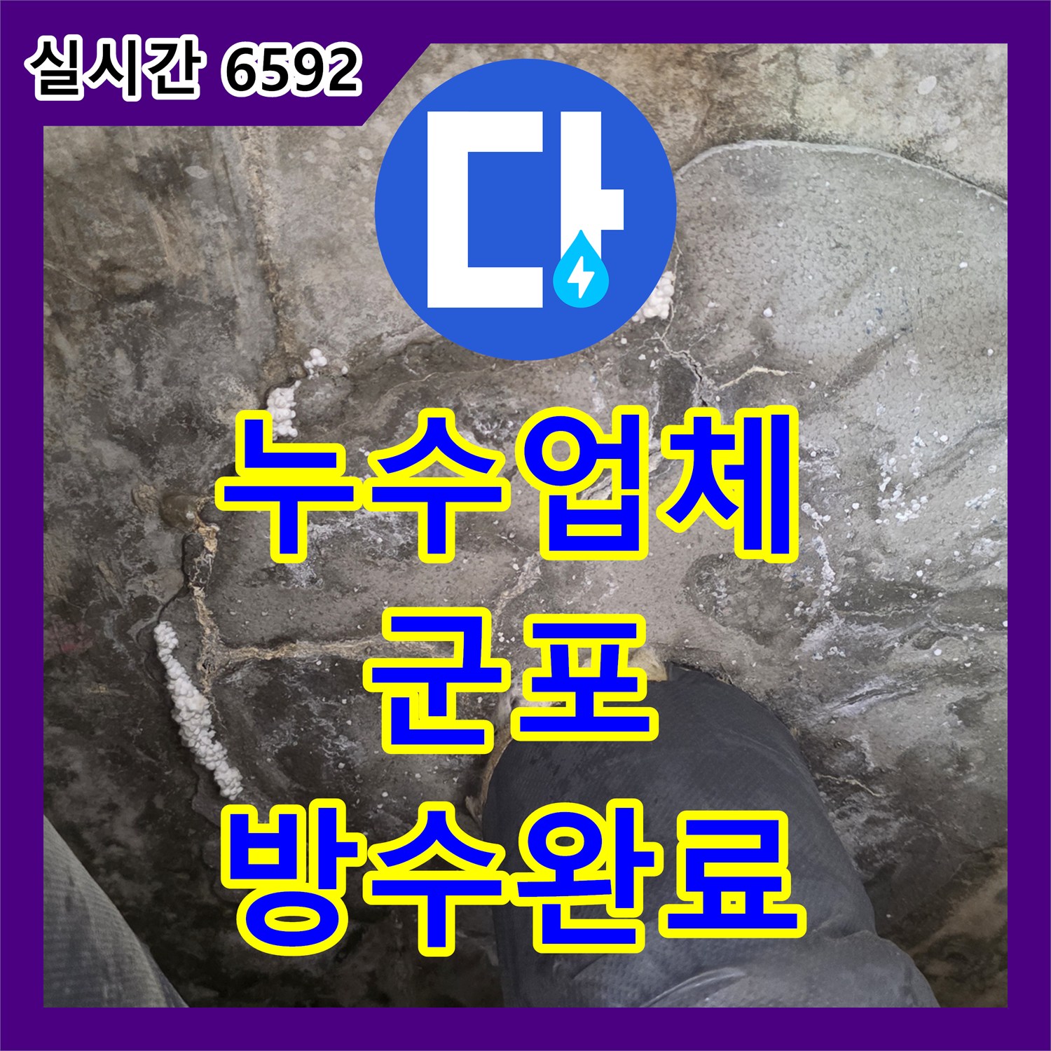 누수업체 화장실 유가 주변 방수층 손상으로 인한 아랫집 천장 누수를 해결한 경기 군포시 당동 사례