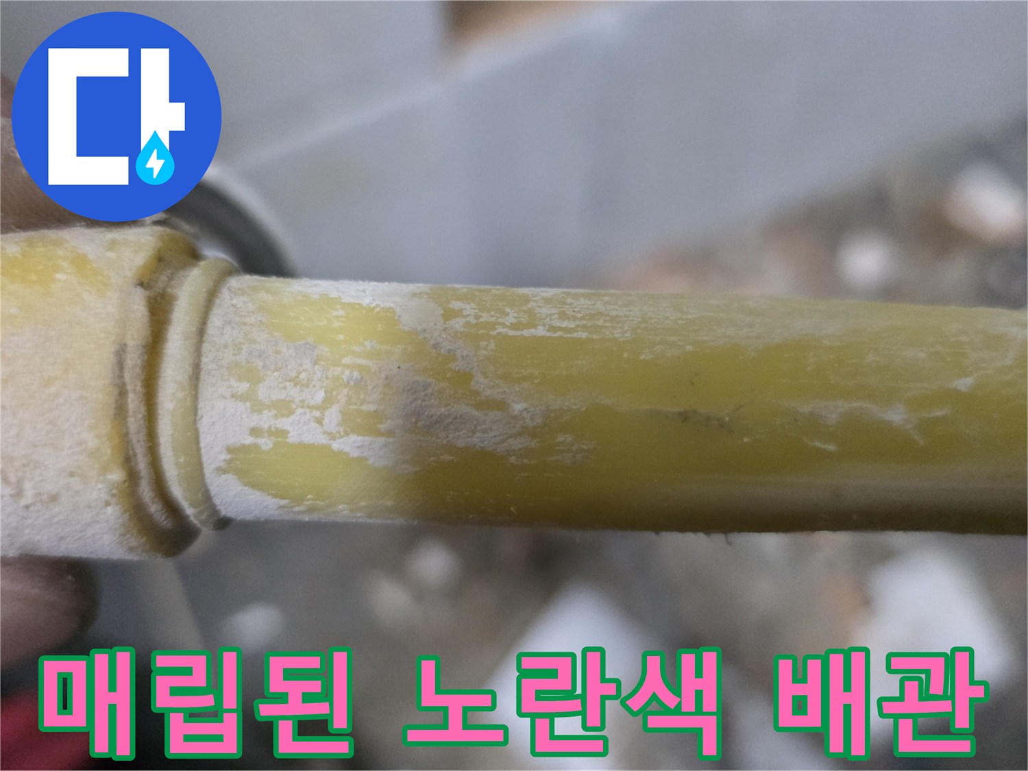 세탁실-벽면-내부에-노출된-손상된-PPC-배관
