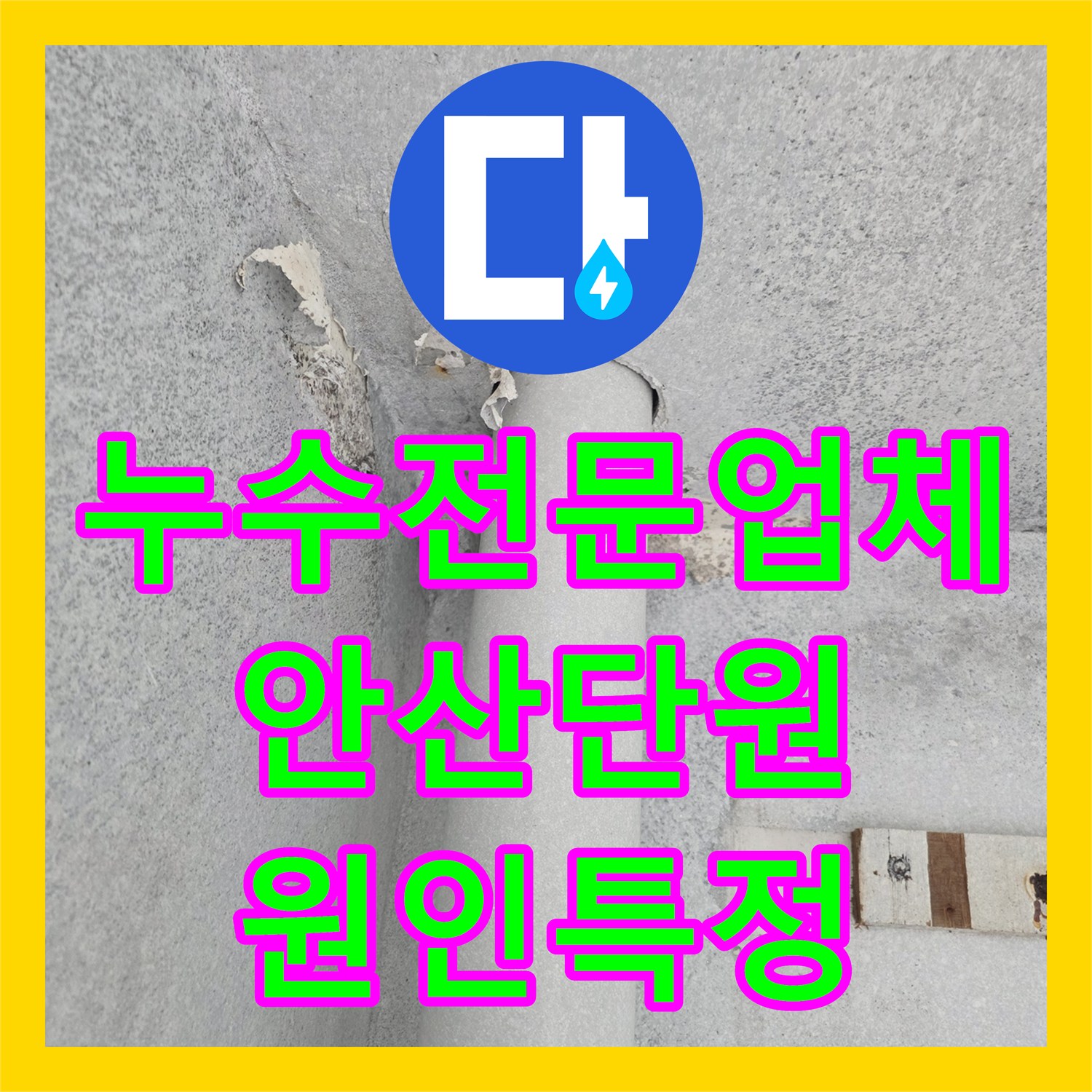 누수전문업체 우수관 주변 슬라브 누수 지점 특정 및 방수 처리 경기 안산시 단원구