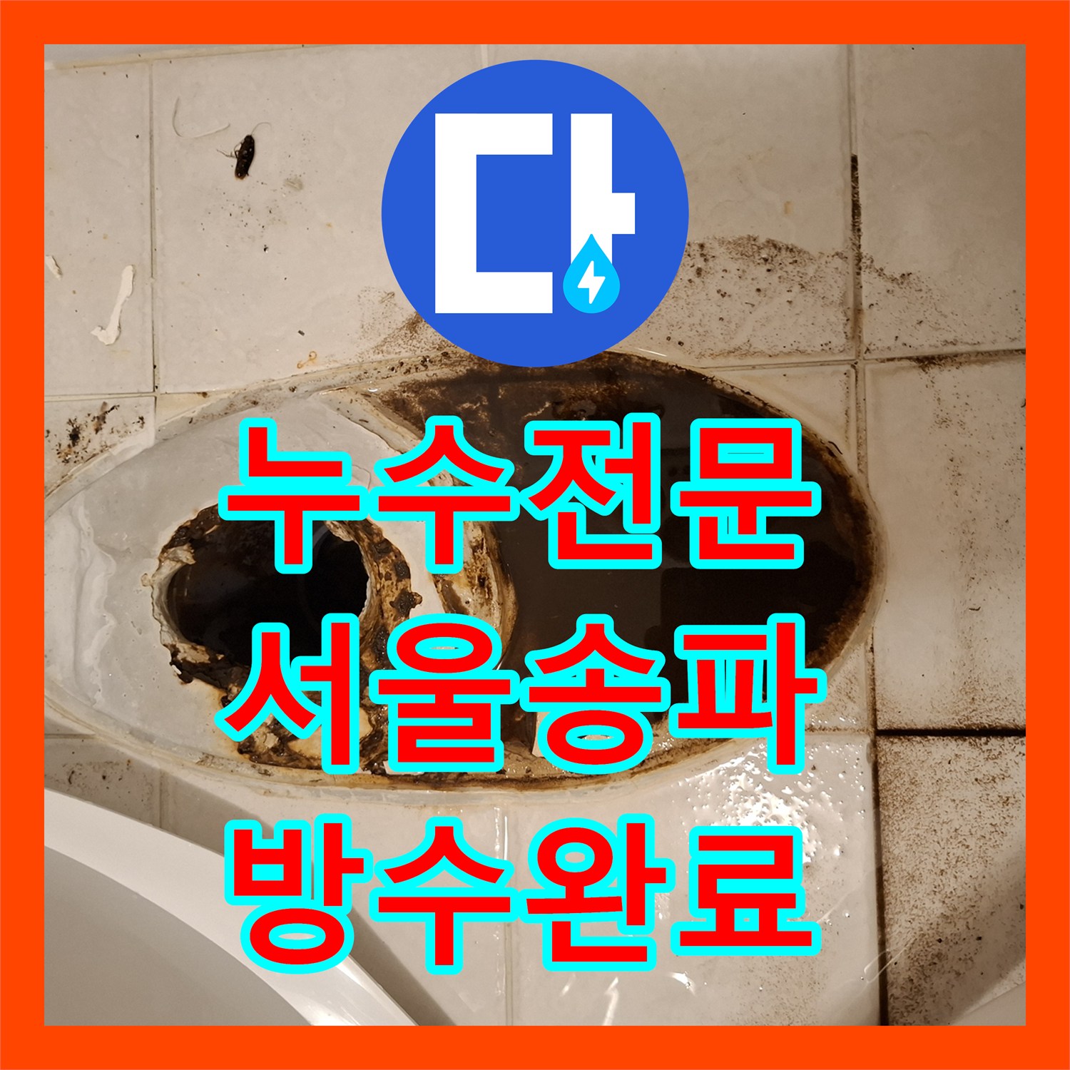 누수전문 화장실 변기 배관 오물 누수를 정밀하게 방수 처리한 서울 송파구 사례