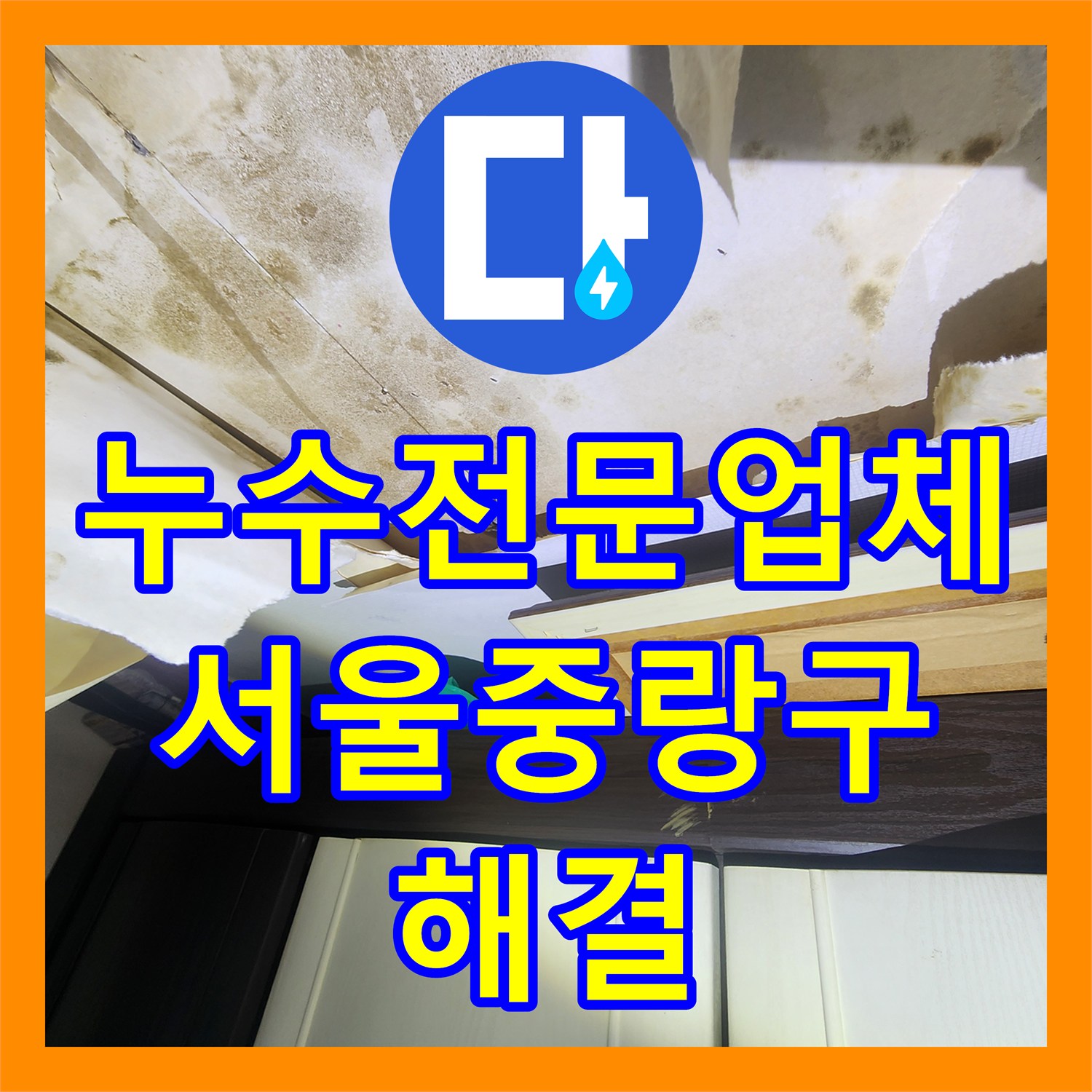 누수전문업체 거실 천장 물샘의 원인이 된 주방 배관 부속 교체 서울 중랑구 면목동