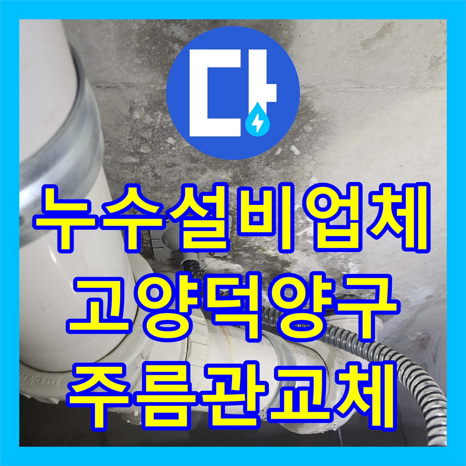 누수설비업체 욕조 하단 주름관 파손으로 인한 천장 누수 해결 경기 고양시 덕양구