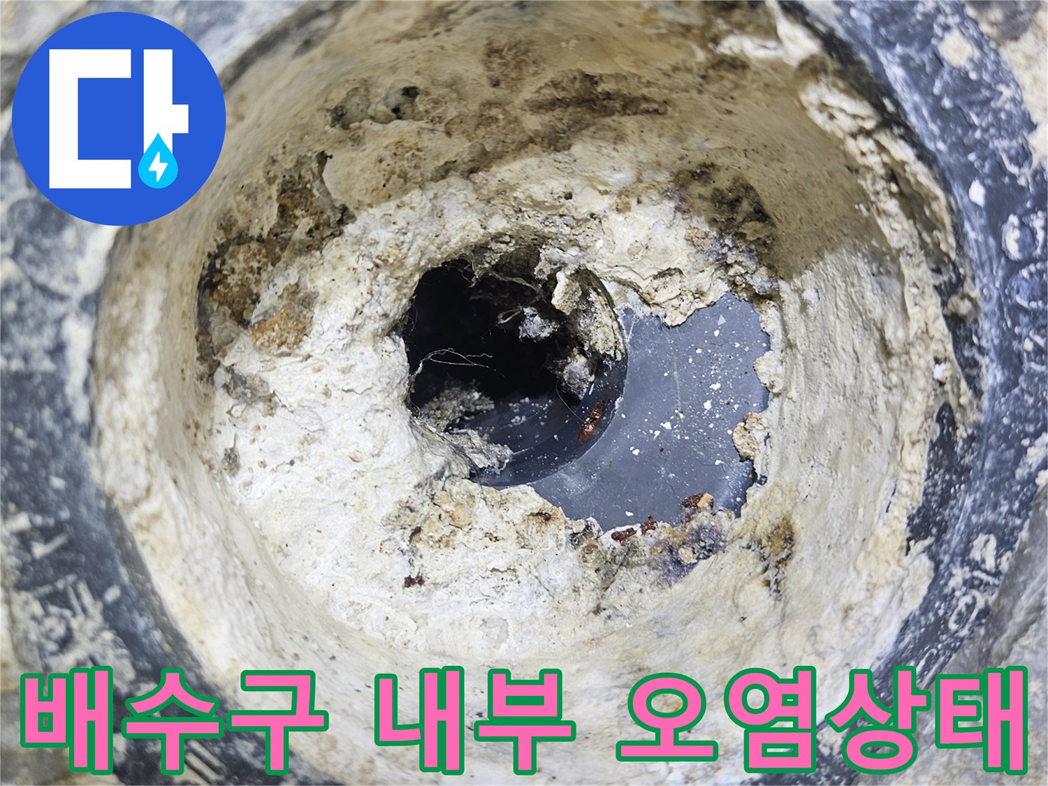 욕실-배수구-내부의-이물질과-오염된-방수층-상태