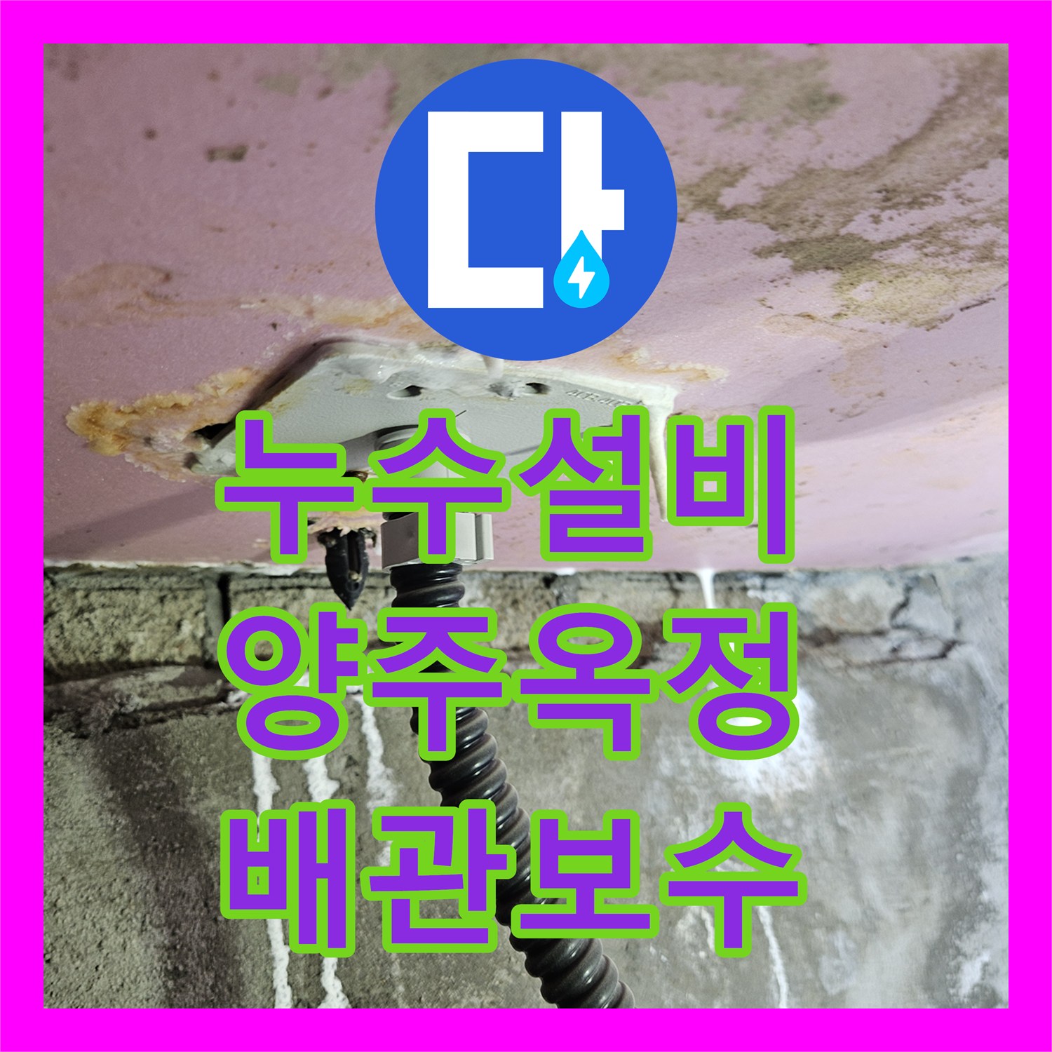 누수설비 안방 화장실 천장의 물샘 원인을 정밀하게 분석하여 수리한 경기 양주시 옥정동