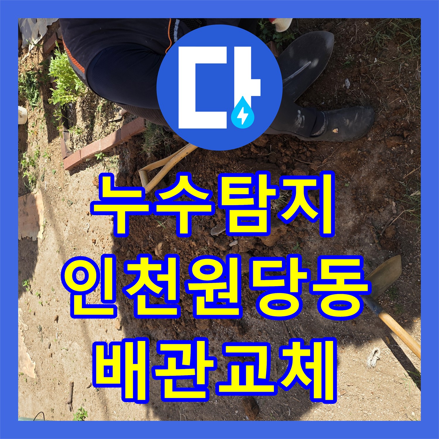 누수탐지 마당 나무 주변 배관 결함을 찾아 수선한 인천 서구 원당동 현장