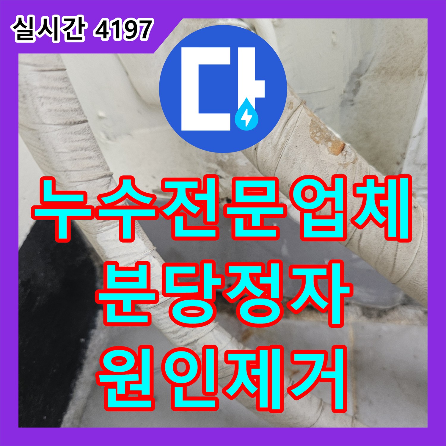 누수전문업체 내시경 카메라로 찾아낸 베란다 외벽 및 우수관 누수 원인 해결 경기 성남시 분당구 정자동