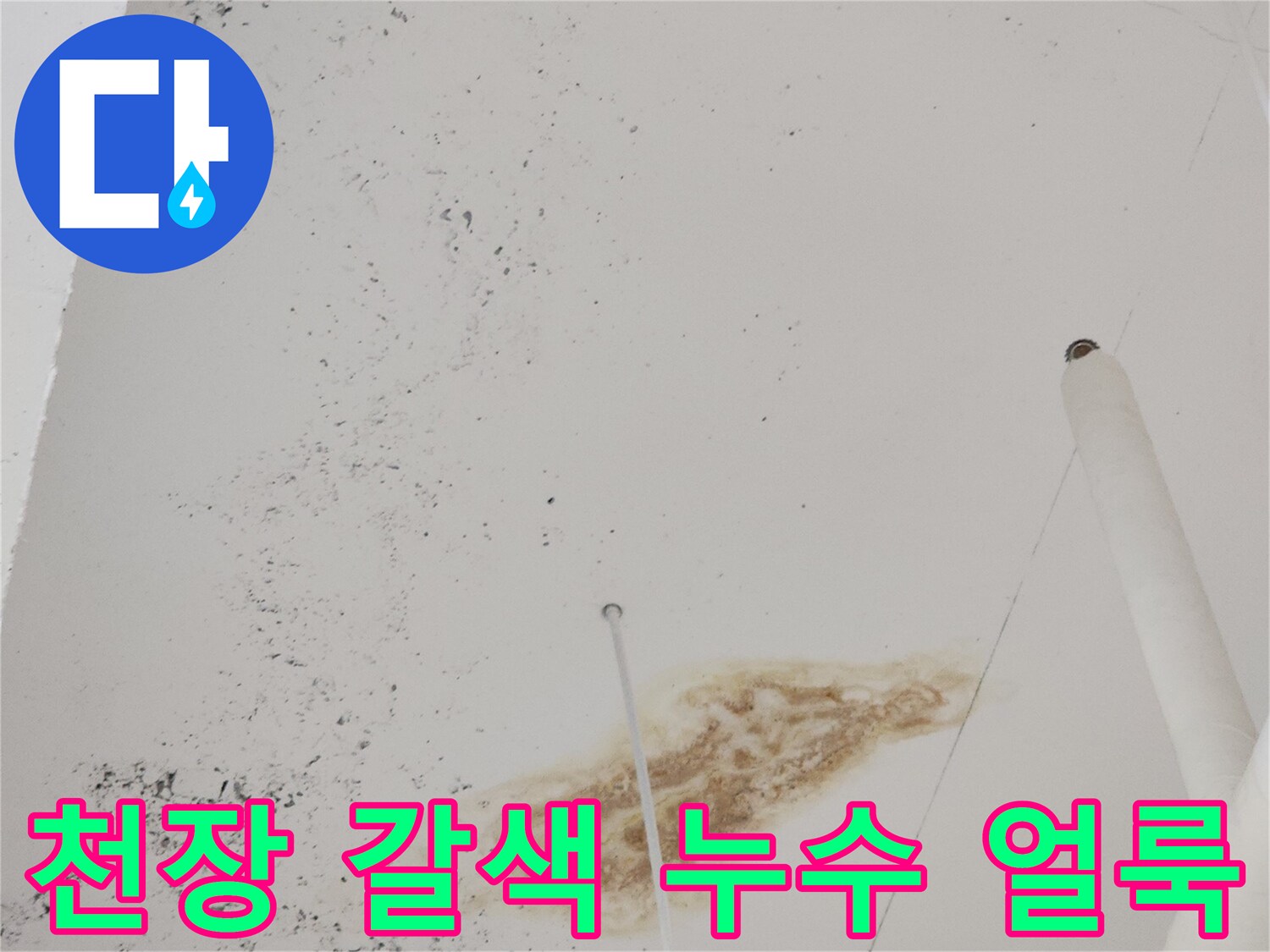 배관-주변의-심한-누수-변색-및-오염-상태
