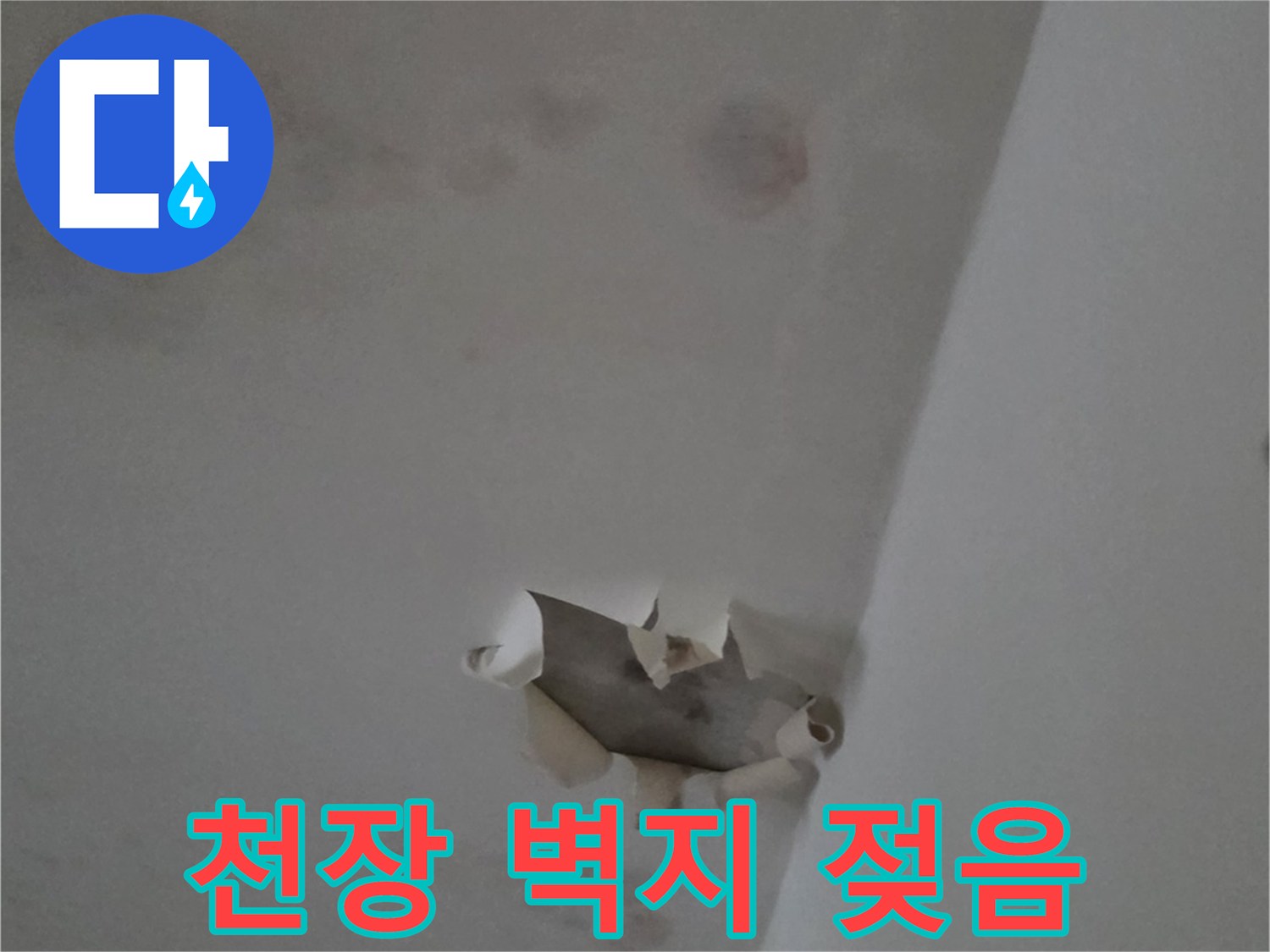 물샘-현상으로-오염된-천장-벽면-모습