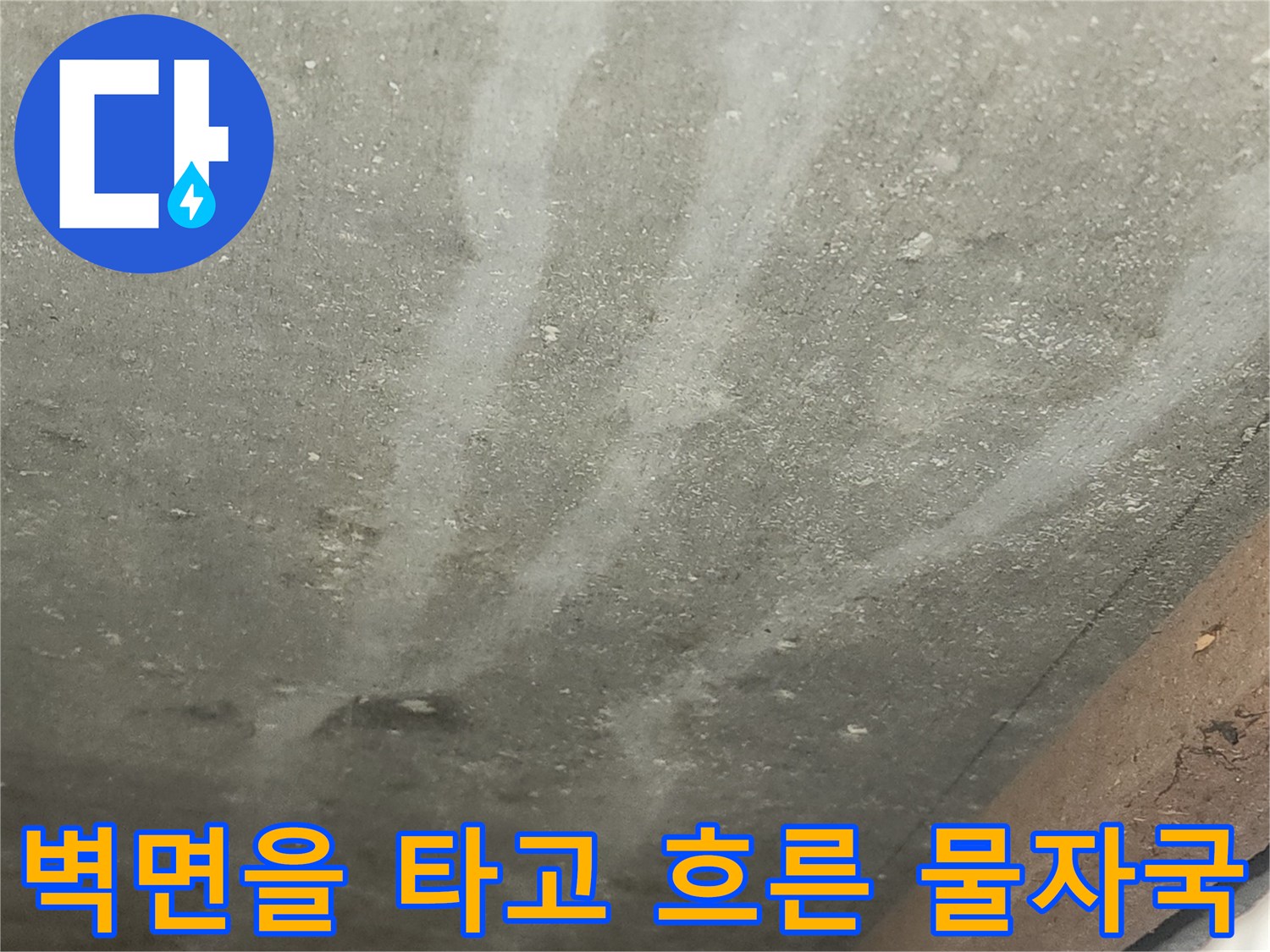 지하 비트실 내부-배관 주변의 습한 벽면 상태