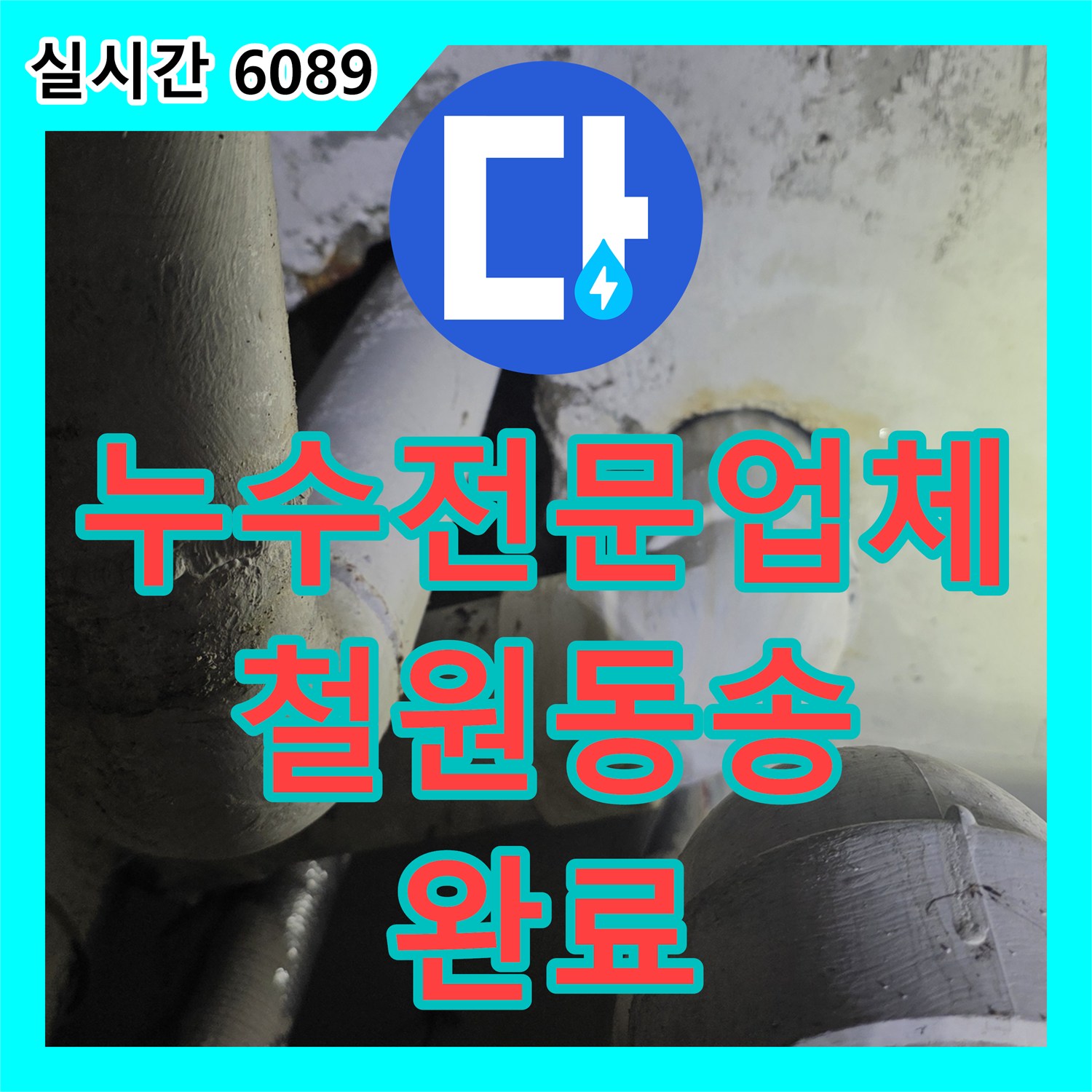 누수전문업체 고소 작업 환경의 지하 사우나 천장 누수를 일으킨 공용 하수 배관을 찾아 수리한 강원도 철원군 동송읍 사례