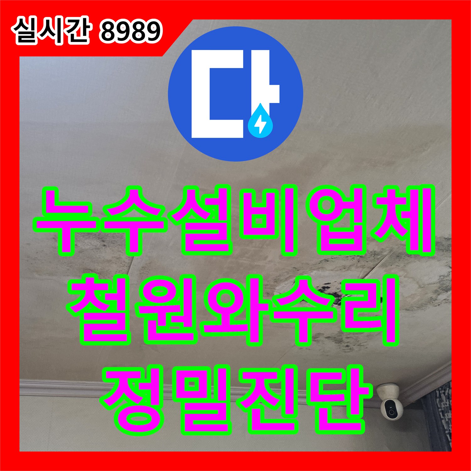 누수설비업체 거실 천장의 습기와 곰팡이를 해결하기 위한 배관 정밀 진단 강원특별자치도 철원군 서면 와수리