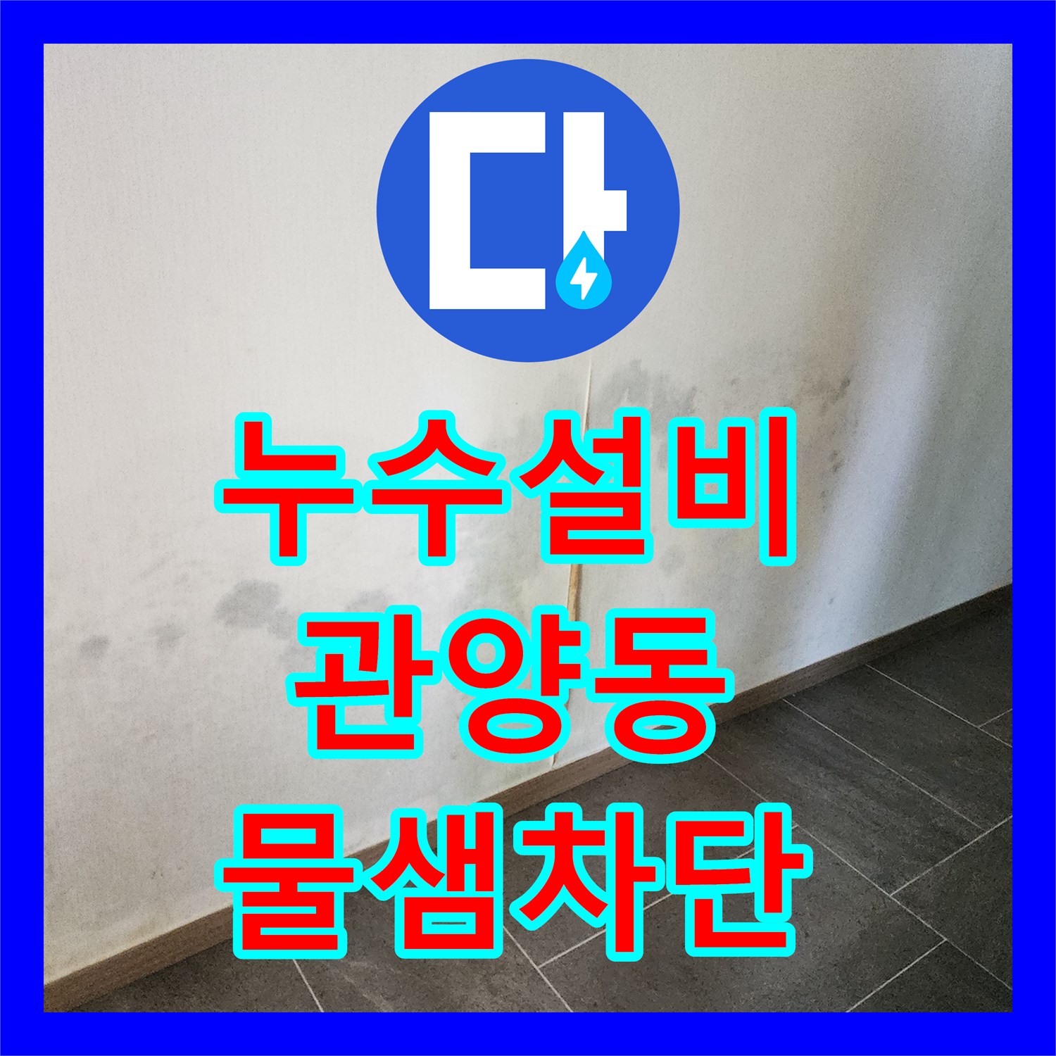 누수설비 샤워부스 방수층 파손으로 거실까지 물이 샌 현장 안양시 동안구 관양동