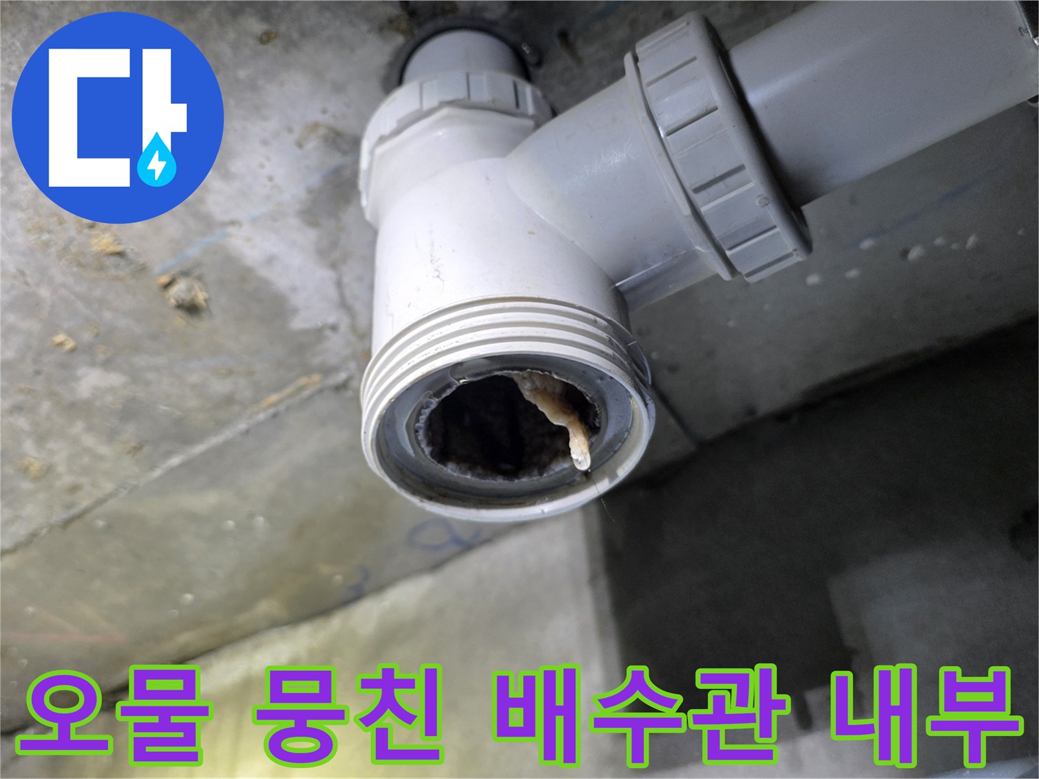 화장실-배수관-내부-머리카락-및-오물-퇴적