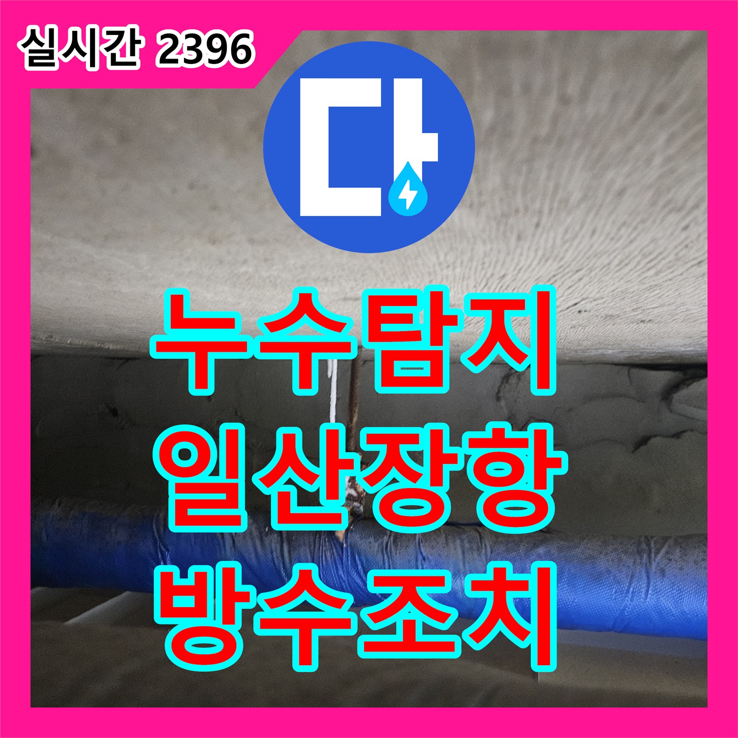 누수탐지 화장실 바닥 방수층 손상으로 인한 아랫집 천장 누수를 정밀 진단하고 조치한 사례 경기 고양시 일산동구 장항동