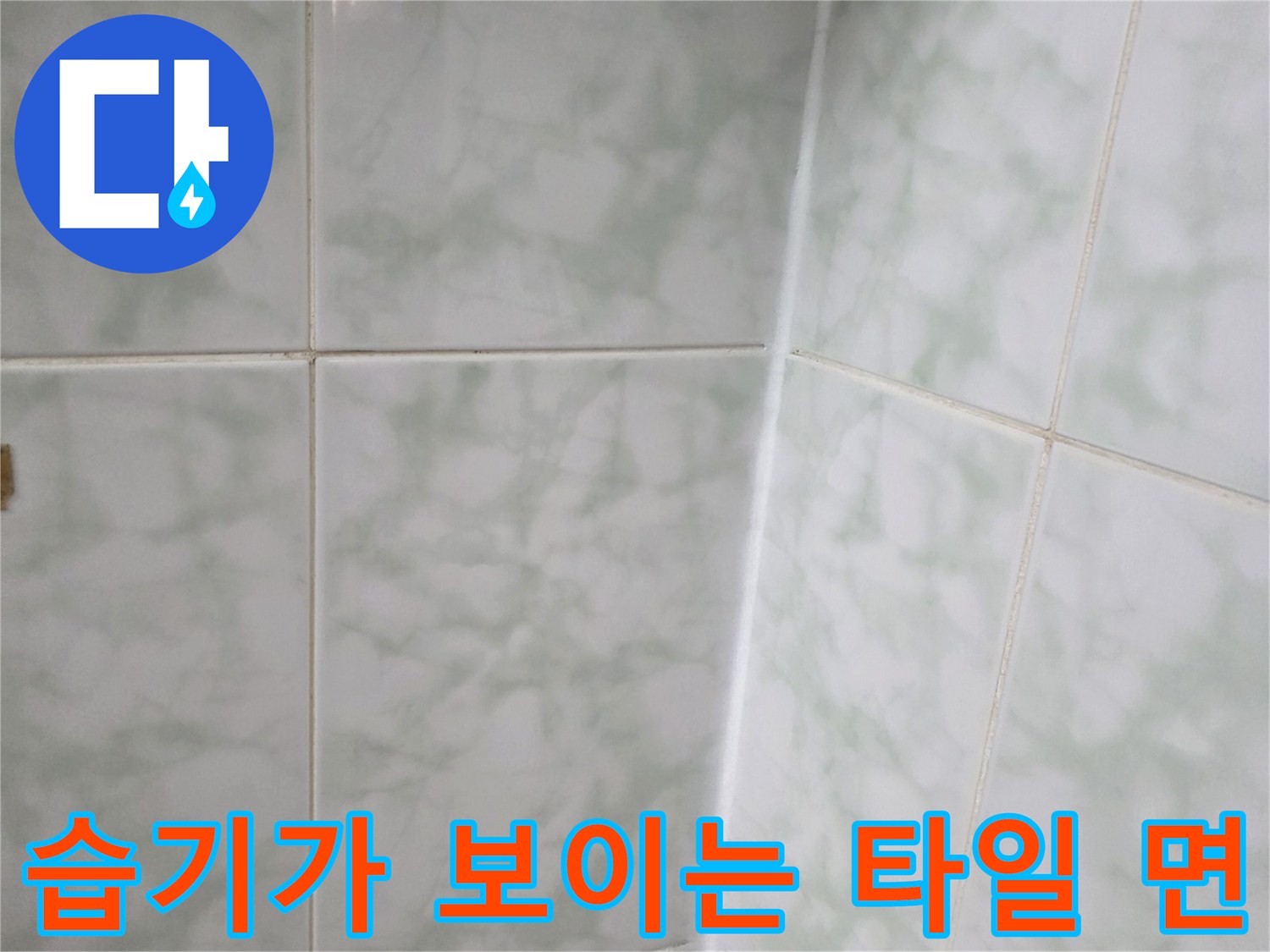 물기가 번져 있는 - 쌍문동 현장의 화장실 벽면