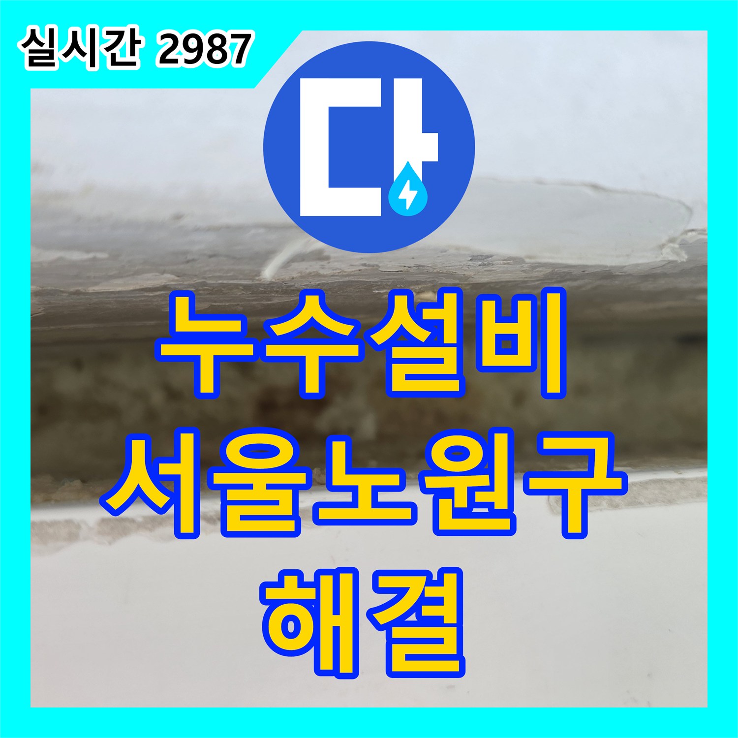 누수설비 외벽 마감재 탈락으로 인한 천장 누수를 정밀 탐지하고 방수 처리한 서울 노원구 중계동 사례